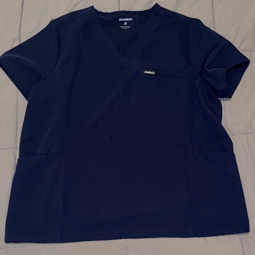 Jaanuu Women’sV-Neck Scrub Top in Navy